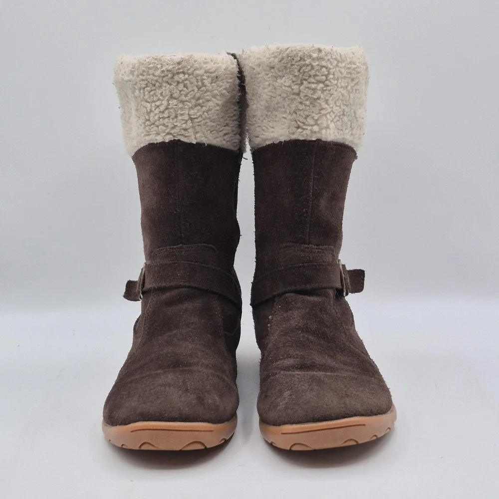 Merrell Mimosa Harvest Waterproof Boots Kids Size‎ 3 Brown Suede Faux Fur J95508